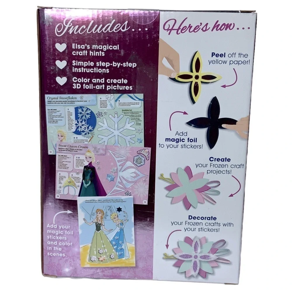 Disney Frozen Magic Foil Book and Craft Kit Girls Princess Craft Art Gift Set